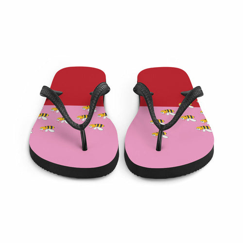 Pink and Red Bee Flip-Flops Adult and Child Flip Flop